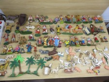 Enorme lotto PASTORI PER PRESEPE NARDI MADE IN ITALY plastica pasta terracotta e