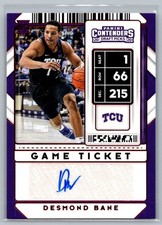 Desmond Bane 2020 Contenders Draft Picks RC Rookie Auto Card - TCU #127