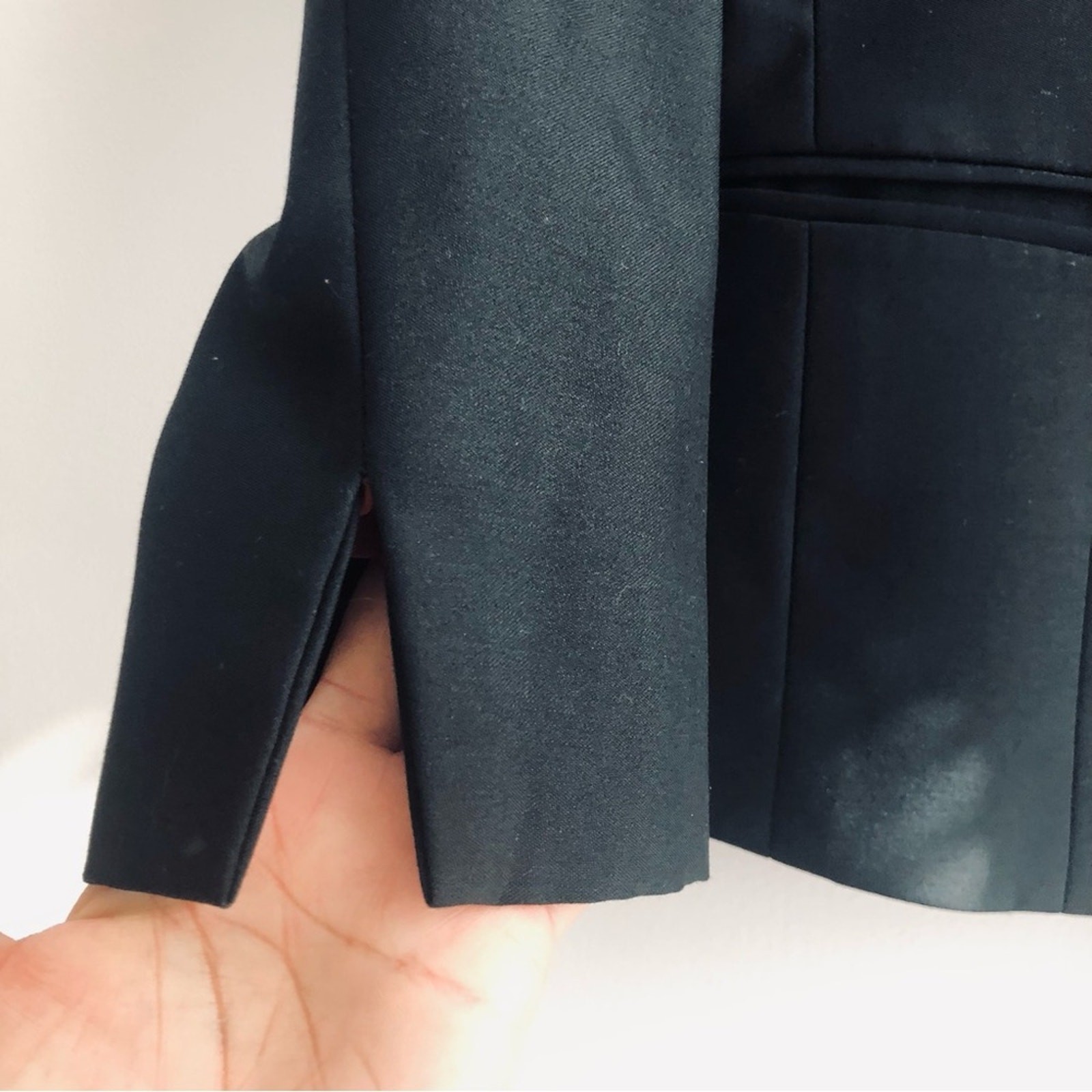 Blazer Jacket Black Lined Classic Simple Crepe Sh… - image 4