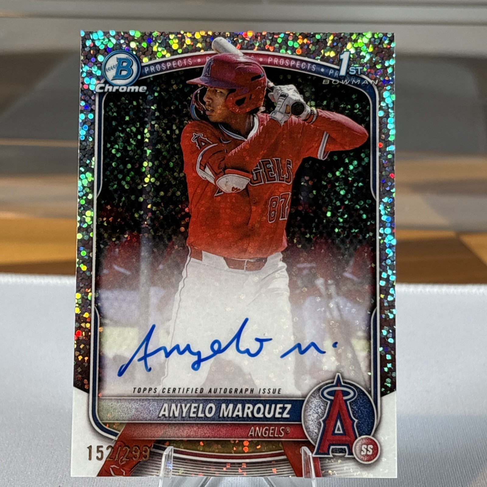 Anyelo Marquez 2025 Bowman 1st Chrome Sparkle Refractor Auto /299 #CPA-AM