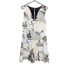 Zara Dress M Trafaluc Collection Sleeveless Floral V Neck Office Dress C1165