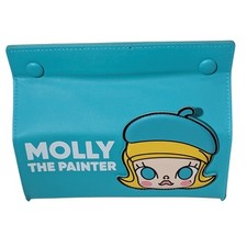 Pop Mart Molly the Painter Turquoise Faux Leather Pouch Makeup Bag
