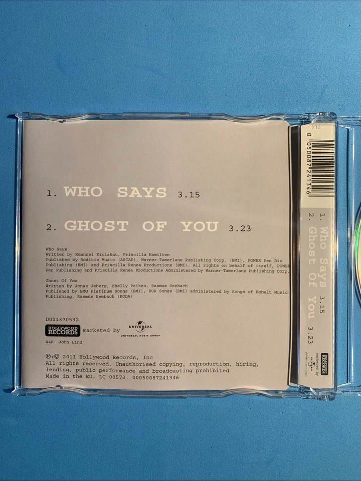 Selena Gomez - Who Says (CD, 2011) 2 TRK IMPORT Single *VERY RARE* VGC+ - Изображение 2 из 4