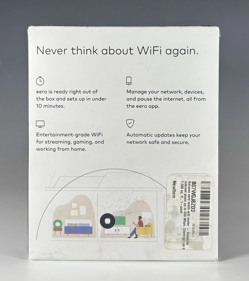EERO Mesh WiFi System Router Covers 1500 sq ft Model J010001 Sealed - Image 2 of 3