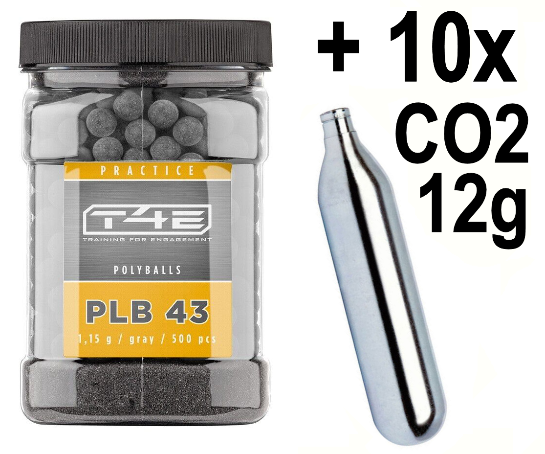 UMAREX T4E Practice PLB 43 cal. 500 pz. Plastica dura. + 10x CO2 12g