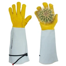 Gardening Gloves Thorn Proof for Rose Pruning & Cactus Trimming, Long Leather...