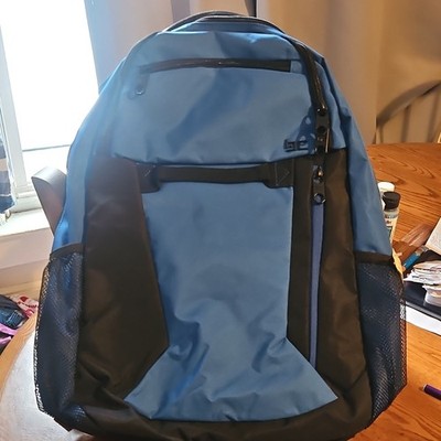Basecamp Blue/Black 15in Laptop Backpack Polyester Padded Adjustable Straps