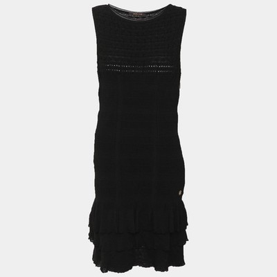 Roberto Cavalli Midikleid schwarz Strick M