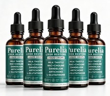 Purelia Liver Restore Drops &ndash; Complete Liver Detox Support Supplement 60ml 1-5x