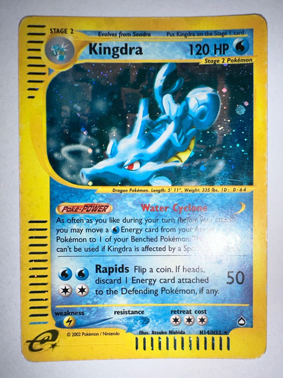 Pokemon 2002 Kingdra H14/H32 Aquapolis Holo