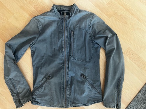 Denham Herren Jacke Bikerjacke Grau Größe M