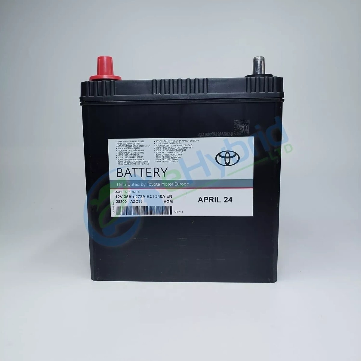 Genuine Toyota Auris 12V Battery 35AH Auxiliary 28800-AZC33