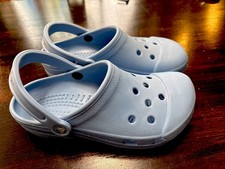 CROCS Clog Style Foam Shoes Light Blue Women size 7/8 Men 4/5 Pre Owned