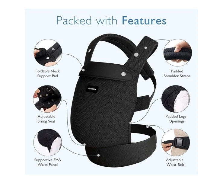Portabebés Momcozy Malla Transpirable, Portabebés Ergonómico y Ligero Foto 4 de 4