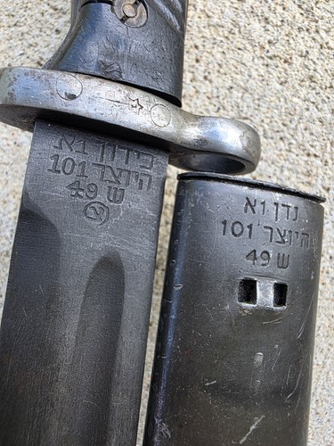post WWII Israeli M49 Bayonet Matching Scabbard for Mauser K98 Rifle Not German