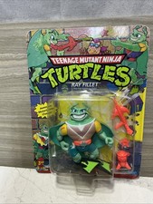 1990 Playmates TMNT Ray Fillet MOC With Case Red V Purple Shirt