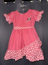 Vintage 1980  s Disney Minnie Mouse Dress - Girls 6 - Pink W/polka Dot Frills
