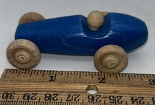 Grand Prix Miniature Soap Box Derby Car Wood Blue 3  Long