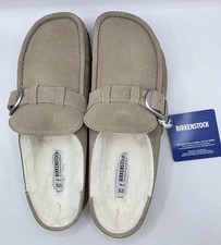 Birkenstock Buckley Shearling Suede Leather Taupe Color Narrow