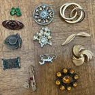 New ListingVintage Costume Jewelry Lot Of 12 Brooch Pins