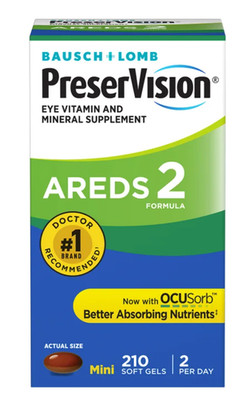 PreserVision AREDS 2 Eye Vitamin 210 Softgels Ocusorb Formula Bausch Lomb