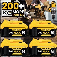 4Pack 12.0AH replace For DeWalt 20V 20 Volt Max Lithium Battery DCB206 DCB205-2