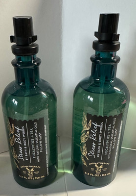 Bath & Body Works Aromatherapy Stress Relief Eucalyptus & Tea Pillow Mist x2 New