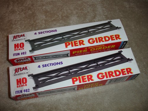 Lot of (2) Boxes Atlas HO Scale Pier Girders #82 Total 8 Sections