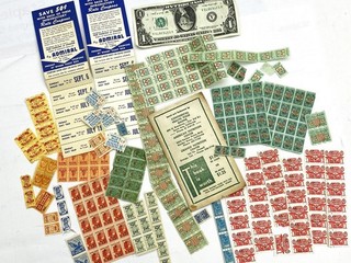 Vintage Lot STORE SAVING COUPON STAMPS & SS ADMIRAL St. Louis STEAMBOAT CHITS