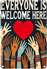 Vintage Inclusive Love Tin Metal Signs print Aesthetic Room Decoration for Home 