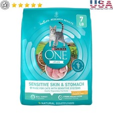 Sensitive Skin Stomach Dry Cat Food Turkey 7lb Kibble High Protein Formula New 4.22 per gallon