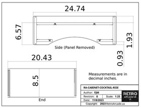 Cocktail Arcade game cabinet pedestal riser used w/ RetroArcade Cocktail Cabinet