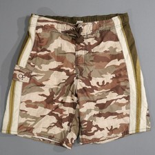 Ocean Pacific OP Mens Camo Cargo Swim Trunks Board Shorts Green Brown Med 32-34