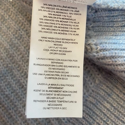 Michael Kors Wool-Blend Peekaboo Sweater Cold Shoulder Blue XS - Picture 9 of 13