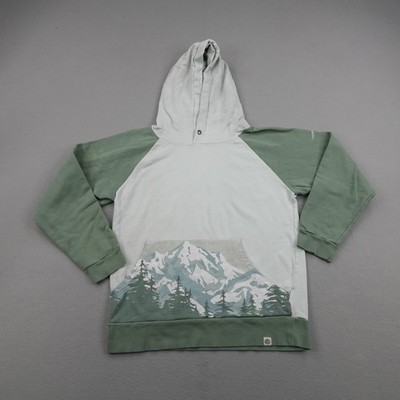 Happy Earth Hoodie Mens Large Green Pullover Forest Organic Cotton Sweatshirt