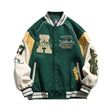 Men's Jacket Vintage Varsity Retro Baseball Bomber Streetwear American style UK/