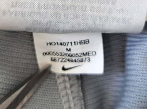 Pantalon de baseball softball Nike unisexe M gris clair logo Swoosh 28 x 18 - Photo 7/9