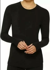 Climate Right Cuddl Duds ~ Black ~Small ~ Long Sleeve Frigid Crew ~ Thumbholes