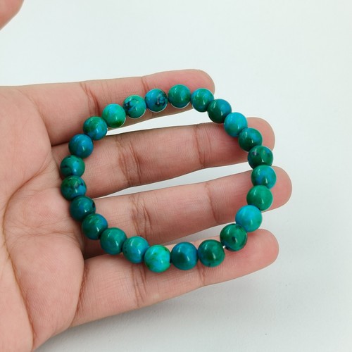 Türkis Perlen handgefertigt dehnbar heilend Reiki Yoga Armband für Frauen, Männer - Bild 16 von 20