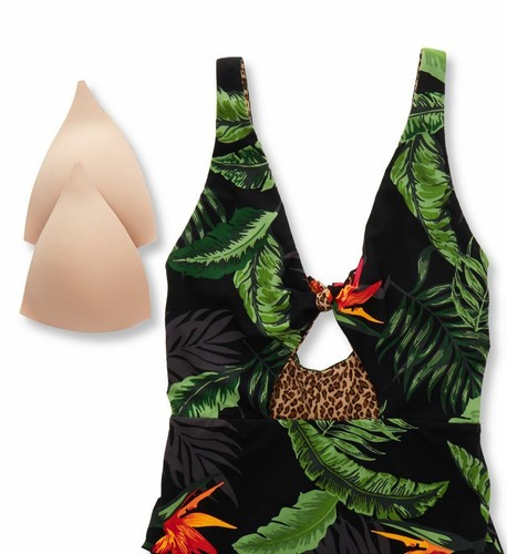 Skinny Dippers BLACK Fiji Reversible Tie Front One Piece Swimsuit, US Small - 第 11/12 張圖片