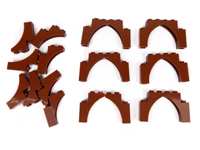 LEGO ARCH 1x6 x20 pieces # BROWN # bridge window wall castle