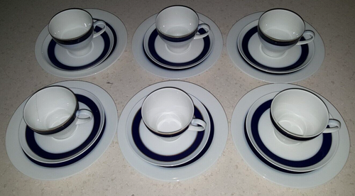 NEU ♥ THOMAS Kaffeeservice kobalt blau Goldrand 6x Tasse 6x UT 6x Teller 18 tlg. - Bild 3 von 19