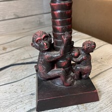 Vintage Red Resin Monkey 25   Table Lamp