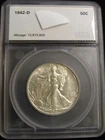 1942-D Walking Liberty Silver Half Dollar BU Uncirculated