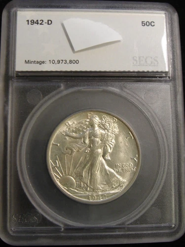 1942-D Walking Liberty Silver Half Dollar BU Uncirculated
