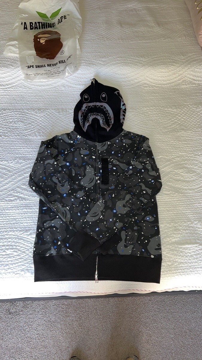 bape space camo shark full zip hoodie | eBay
