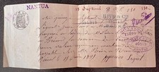 Billet à ordre + Timbre fiscal 15c Filigrane 1891 Brénod