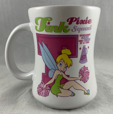 TINKERBELL DISNEY STORE EXCLUSIVE TINK PIXIE SQUAD CHEER CERAMIC COFFEE MUG CUP