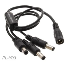 DC Power Splitter Cable 1-Female/3-Male for Security Cameras & More, PL-Y03