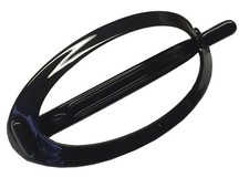 French Plain Oval Large Ponytail Holder Metal Free Hair Clip Barrette Glossy ...